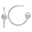 Sterling Silver Open Hoop Earrings with Polished Ball Ends, Minimalist Contemporary Design