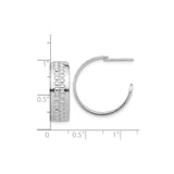 Sterling Silver Hoop Earrings with Polished Finish and Raised Bubble Texture