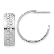 Sterling Silver Hoop Earrings with Polished Finish and Raised Bubble Texture