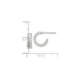 Sterling Silver Braided Hoop Earrings with Twisted Rope Design and Polished Finish