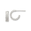 Sterling Silver Braided Hoop Earrings with Twisted Rope Design and Polished Finish