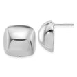 Sterling Silver Cushion Stud Earrings, Minimalist Square Design, Sleek Contemporary Style
