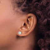 Sterling Silver Stud Earrings with Cubic Zirconia, Round Ball Shape, Minimalist Design, 4mm
