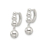 Sterling Silver Dangle Earrings with Triple Ball Beaded Drop and Leverback Closure for Women