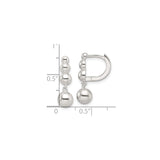 Sterling Silver Dangle Earrings with Triple Ball Beaded Drop and Leverback Closure for Women
