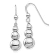 Sterling Silver Dangle Earrings with Triple Bead Drops, Minimalist Long Drop Style