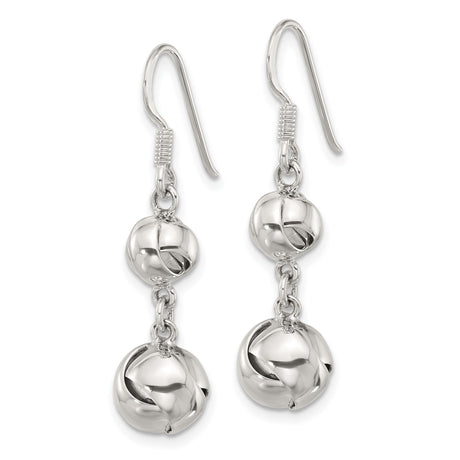 Sterling Silver Dangle Earrings With Double Knot Bead Drops