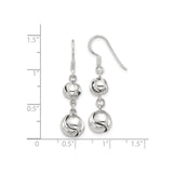 Sterling Silver Dangle Earrings With Double Knot Bead Drops