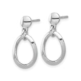 Sterling Silver Drop Dangle Earrings with Twisted Oval and Teardrop Shapes, Minimalist Modern Style