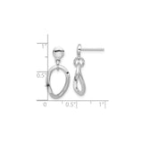 Sterling Silver Drop Dangle Earrings with Twisted Oval and Teardrop Shapes, Minimalist Modern Style