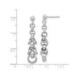 Sterling Silver Dangle Earrings with Long Cascading Chain Link Design, Modern Minimalist Style