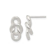 Sterling Silver Knot Stud Earrings with Intertwined Loop Design, Polished Minimalist Style