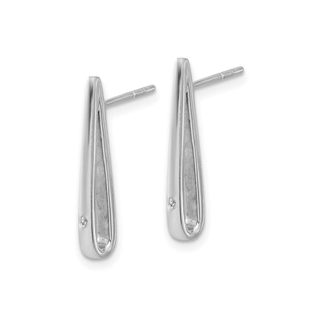 Sterling Silver Drop Earrings with Cubic Zirconia, Open Teardrop Dangle Design for Women