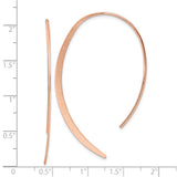 Sterling Silver Threader Earrings, Rose Gold Plated, Long Curved Minimalist Drop Style