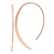 Sterling Silver Threader Earrings, Rose Gold Plated, Long Curved Minimalist Drop Style