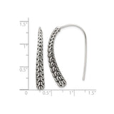 Sterling Silver Drop Earrings with Braided Chain Design and Oxidized Finish for Women