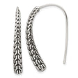 Sterling Silver Drop Earrings with Braided Chain Design and Oxidized Finish for Women