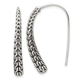 Sterling Silver Drop Earrings with Braided Chain Design and Oxidized Finish for Women