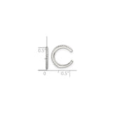 Sterling Silver Elegant Ear Cuff With Clear CZ No Piercing