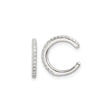 Sterling Silver Ear Cuff for Women with Clear Cubic Zirconia, No Piercing Required, Sleek Curved Design, Minimalist Modern Jewelry, Stackable Fashion Earring, Contemporary Sparkly Accessory