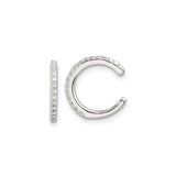 Sterling Silver Ear Cuff for Women with Clear Cubic Zirconia, No Piercing Required, Sleek Curved Design, Minimalist Modern Jewelry, Stackable Fashion Earring, Contemporary Sparkly Accessory