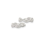 Sterling Silver Ichthys Ear Cuff With Raised Sphere Accent