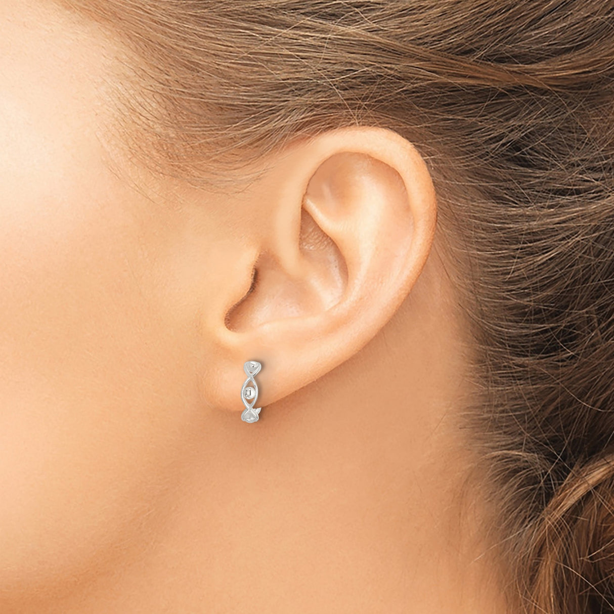 Sterling Silver Ichthys Ear Cuff With Raised Sphere Accent