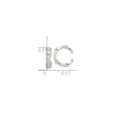 Sterling Silver Ichthys Ear Cuff With Raised Sphere Accent