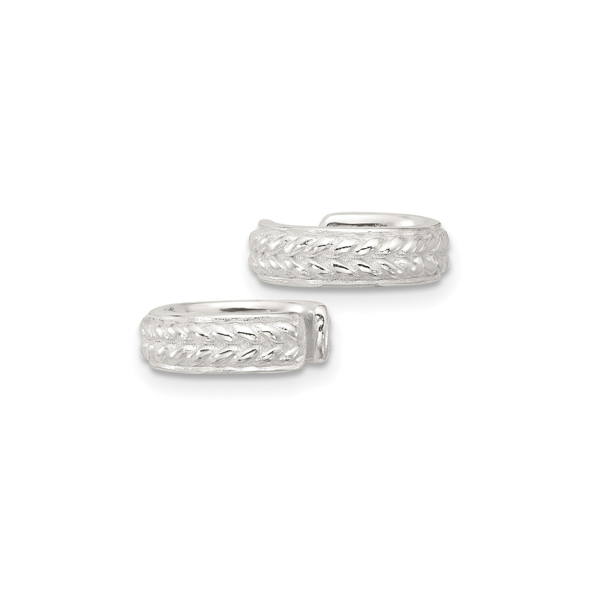 Sterling Silver Braided Ear Cuffs Textured Wheat Design