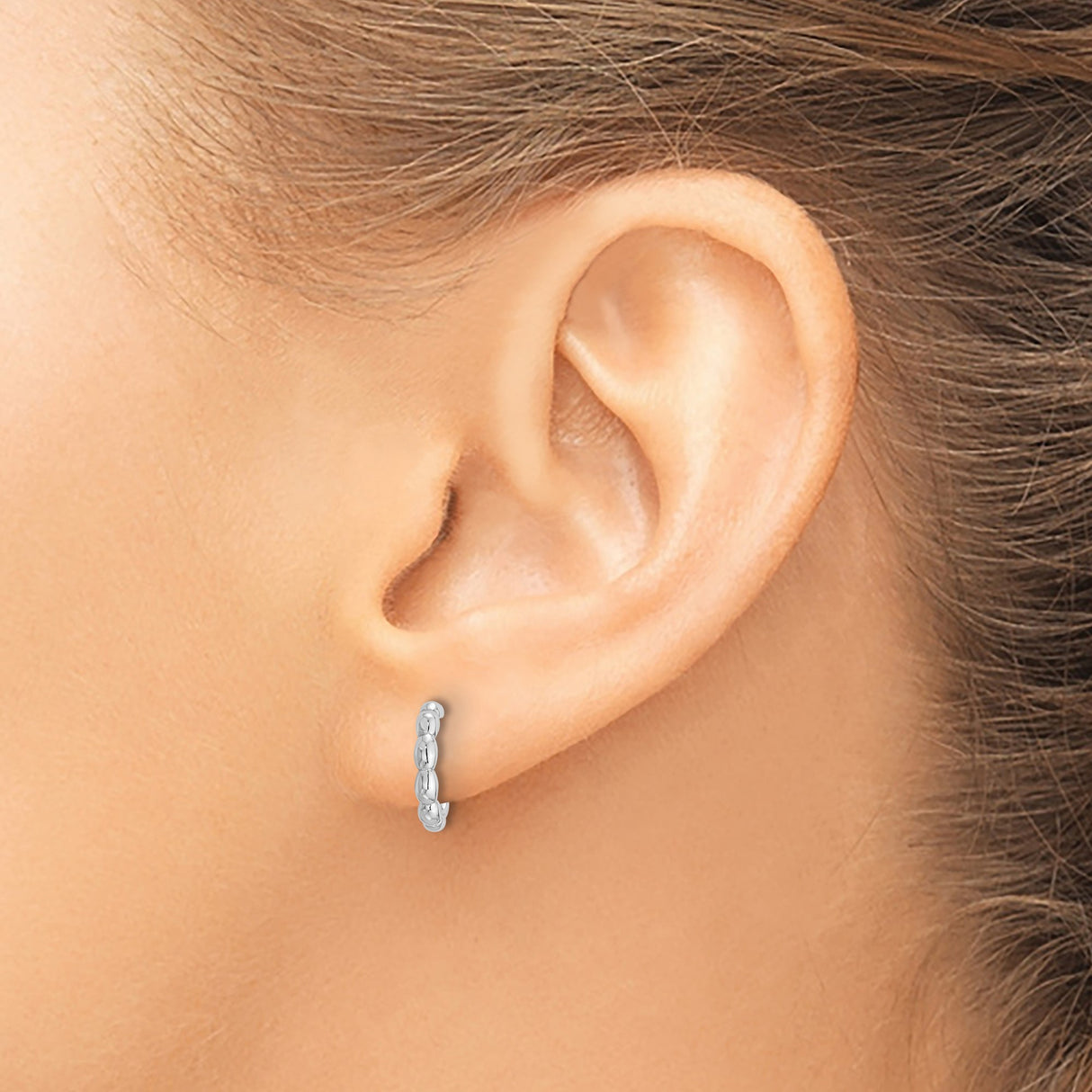 Sterling Silver Beaded Ear Cuff Open Style Non Pierced