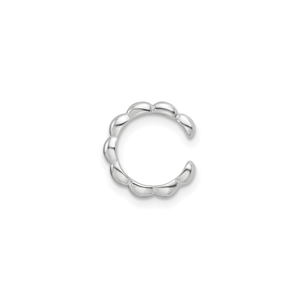 Sterling Silver Beaded Ear Cuff Open Style Non Pierced