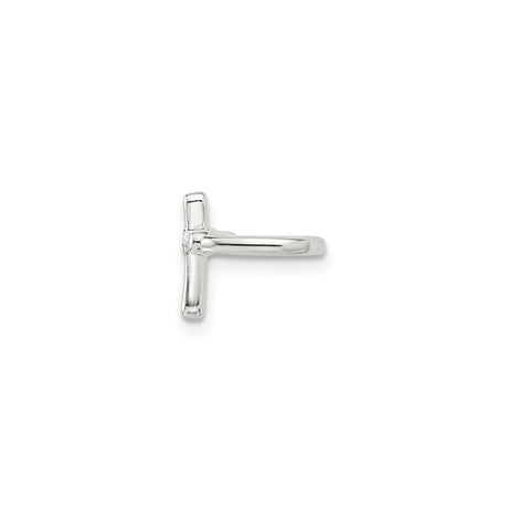 Sterling Silver Cross Pendant With Cubic Zirconia CZ Accent