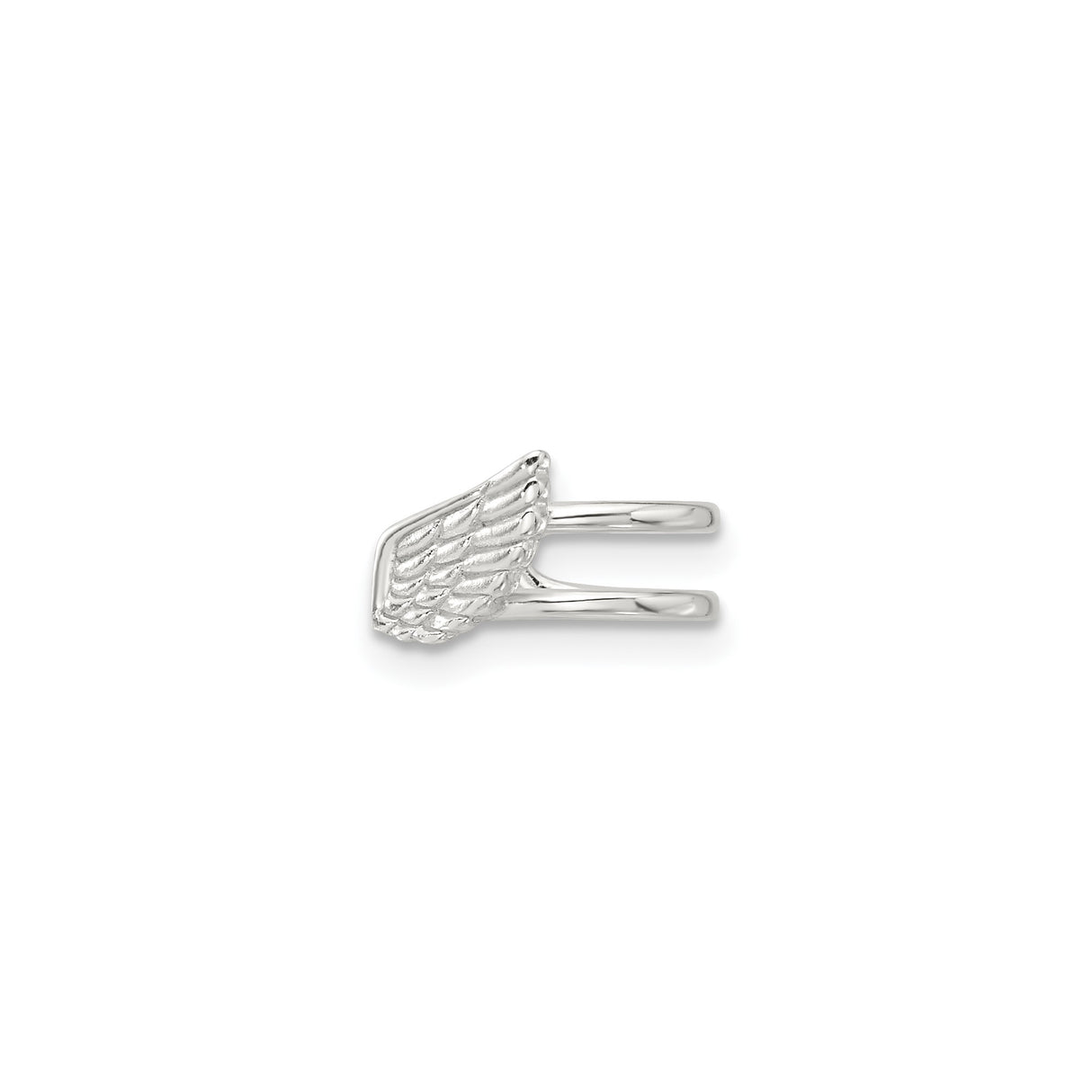 Sterling Silver Angel Wing Ear Cuff Textured Design
