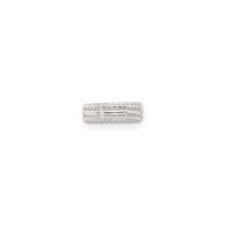 Sterling Silver Rope Spacer Bead with Double Rope Design, Textured Detailing for DIY Jewelry, Unisex Charm Component for Bracelet or Necklace, Artisan Jewelry Spacer for Customizing Accessories