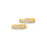 Gold Plated Sterling Silver Ear Cuff Textured CZ Bezel