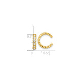 Gold Plated Sterling Silver Ear Cuff Textured CZ Bezel