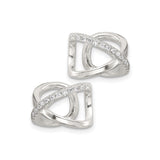 Sterling Silver XO Stud Earrings With CZ O Shapes Design
