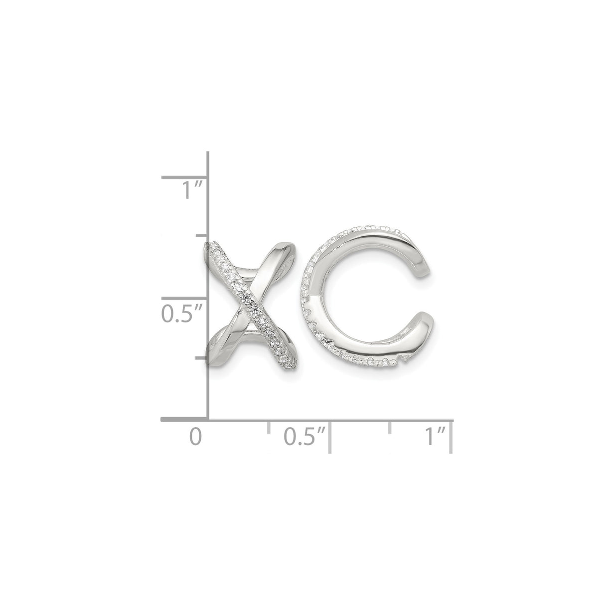 Sterling Silver XO Stud Earrings With CZ O Shapes Design