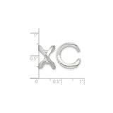 Sterling Silver XO Stud Earrings With CZ O Shapes Design