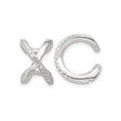 Sterling Silver XO Stud Earrings for Women with Polished X and Cubic Zirconia O Shapes, Symbolic Hugs and Kisses Design, Modern Romantic Accessory for Anniversary, Valentine, or Everyday Wear