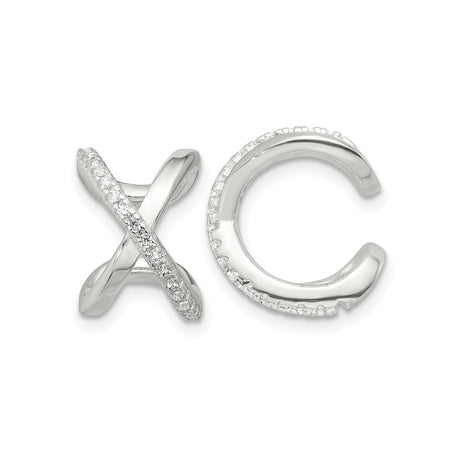 Sterling Silver XO Stud Earrings for Women with Polished X and Cubic Zirconia O Shapes, Symbolic Hugs and Kisses Design, Modern Romantic Accessory for Anniversary, Valentine, or Everyday Wear