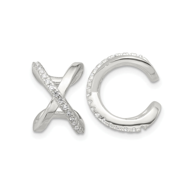 Sterling Silver XO Stud Earrings for Women with Polished X and Cubic Zirconia O Shapes, Symbolic Hugs and Kisses Design, Modern Romantic Accessory for Anniversary, Valentine, or Everyday Wear