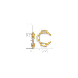 Gold Plated Sterling Silver Chain Link Hoop Earrings CZ