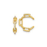 Gold Plated Sterling Silver Hoop Earrings for Women with Modern Chain Link Design, Clear Cubic Zirconia, Linked Hoops for Everyday Wear, Contemporary Fashion Earrings, Elegant Statement Hoops