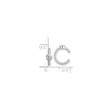 Sterling Silver Twisted Rope Ear Cuff Bezel Clear Gemstone