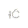 Sterling Silver Ear Cuff for Women with Twisted Rope Design, Bezel Set Clear Round Gemstone, Non Pierced Minimalist Cuff Earring, Modern Textured Silver Style for Fashion Forward Daily Wear