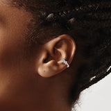Sterling Silver Ear Cuff Set Asymmetrical Baguette CZ Stones