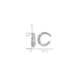 Sterling Silver Ear Cuff Set Asymmetrical Baguette CZ Stones