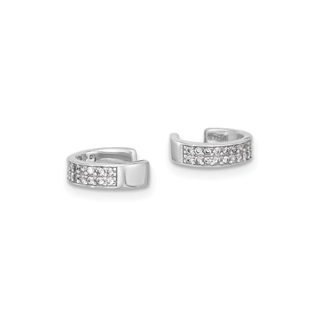 Sterling Silver Front Row CZ Ear Cuff Minimalist Open Cuff