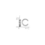 Sterling Silver Front Row CZ Ear Cuff Minimalist Open Cuff